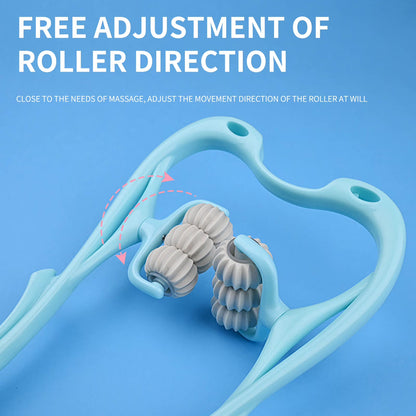 6-Wheel Cervical Neck Massager 🌿🔥| 🌀 Deep Tissue Relief | 🏡 Perfect for Home & Travel ✨