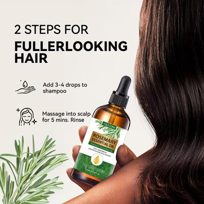 [Original] 100Ml Rosemary Essential Oil, Suitable for All Hair Types + Pain Relief - For Both Men & Women ✅