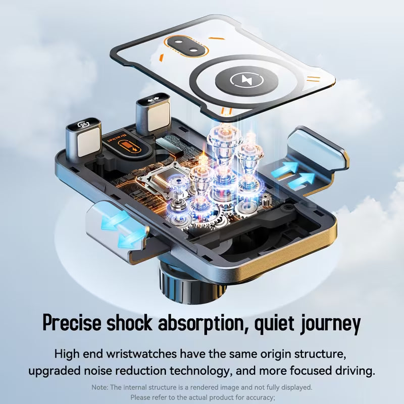 Wireless Charging Car Phone – Auto Rotating 2-in-1 Fast Charger