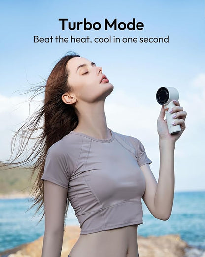 🌬️ Mini Portable Handheld Fan 🔋 3600mAh USB Rechargeable Turbo Fan with Digital Display ✨