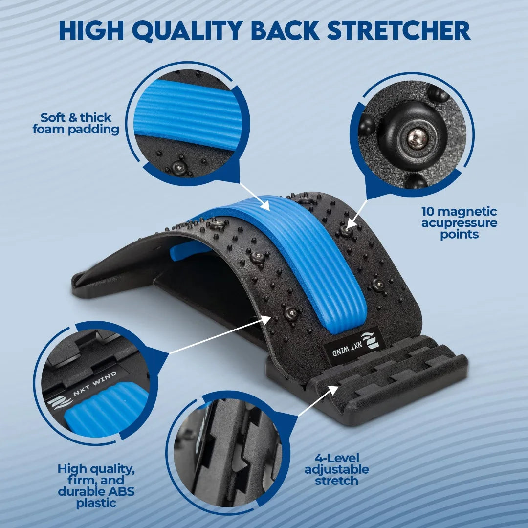 Magic Back Stretcher | Lumbar Massage Support | Spine Pain Relief | Posture Corrector