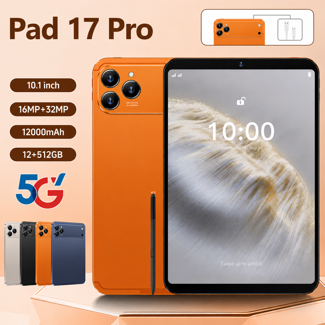 17Pro Max Tablet - 12GB Ram 512Gb Storage