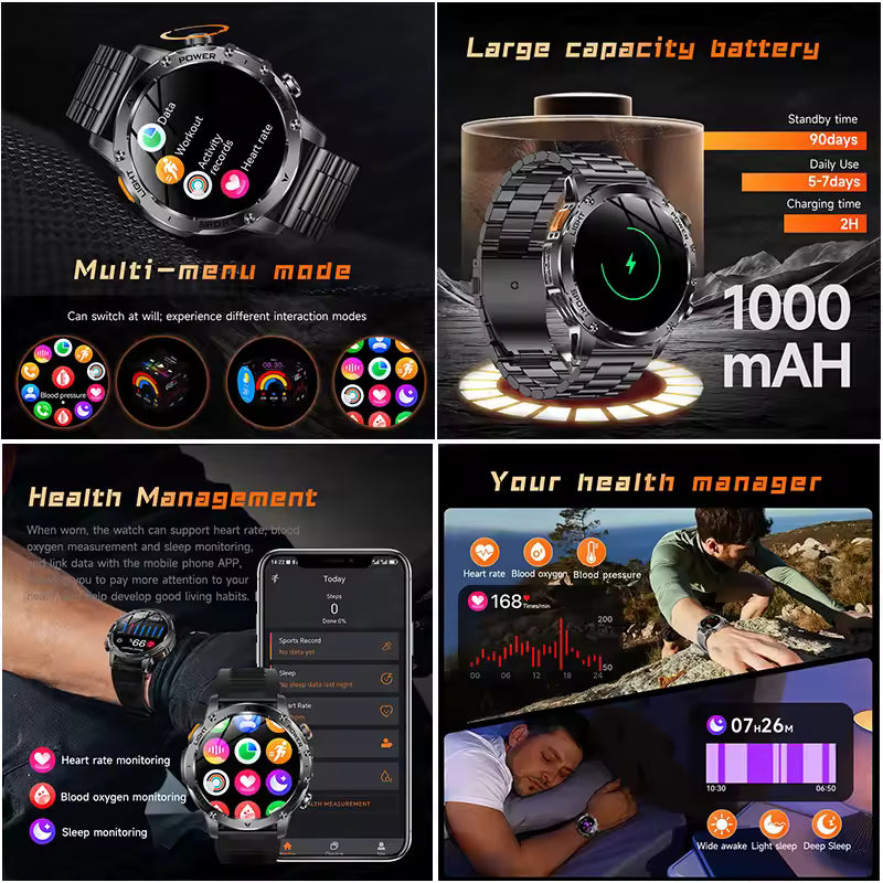 T-Rex 3 Smartwatch, IP68 Water Resistance With AMOLED Display