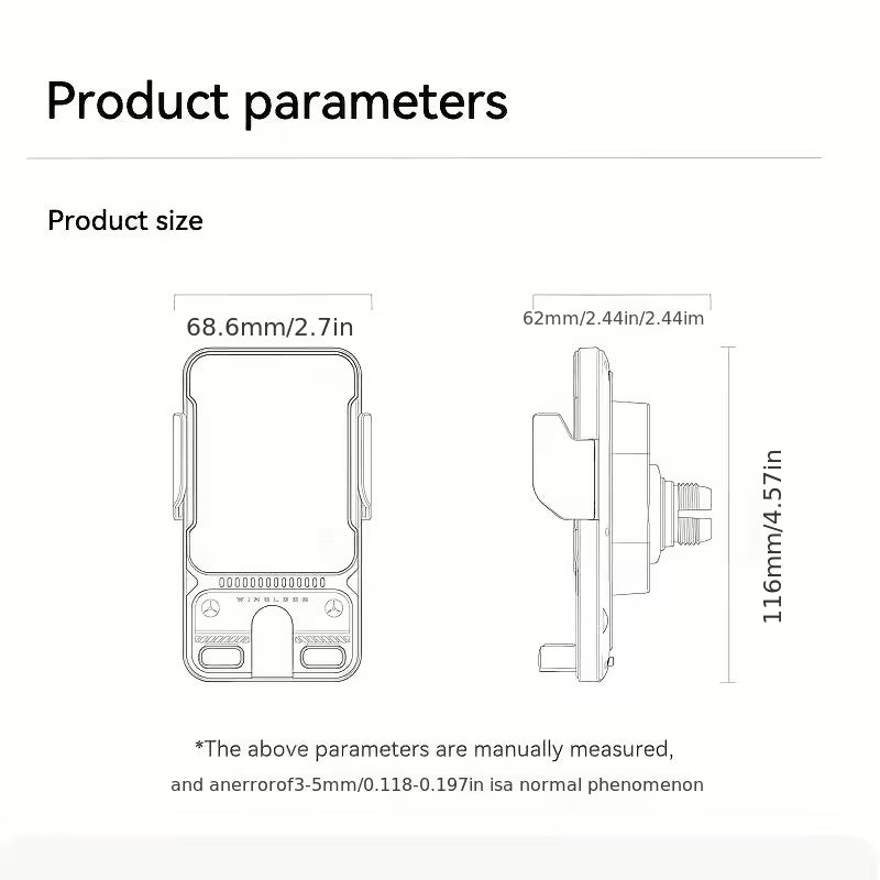 Wireless Charging Car Phone – Auto Rotating 2-in-1 Fast Charger