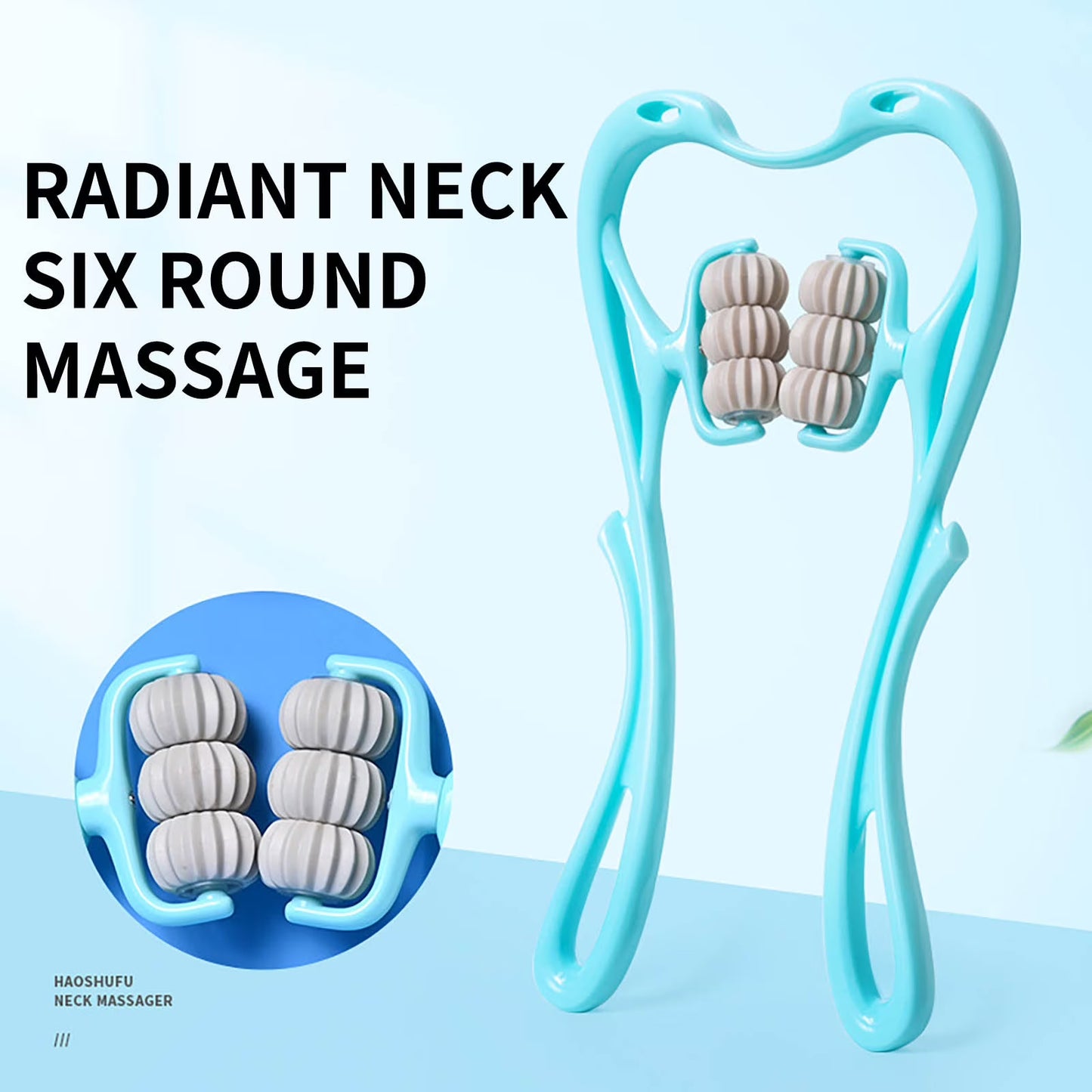 6-Wheel Cervical Neck Massager 🌿🔥| 🌀 Deep Tissue Relief | 🏡 Perfect for Home & Travel ✨
