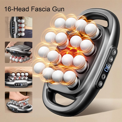 High-Frequency Fascia Massage Gun – Deep Tissue Body, Neck & Shoulder Massager with Red Light Therapy