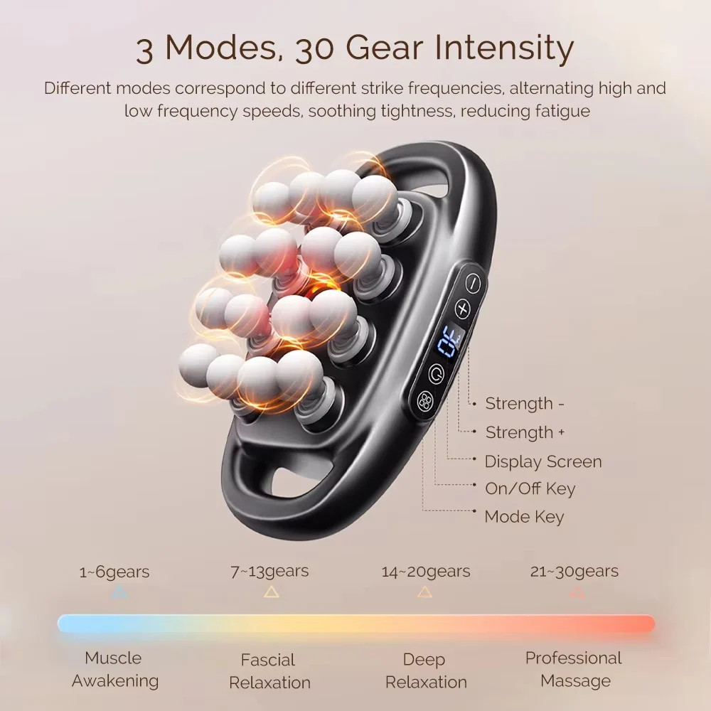 High-Frequency Fascia Massage Gun – Deep Tissue Body, Neck & Shoulder Massager with Red Light Therapy