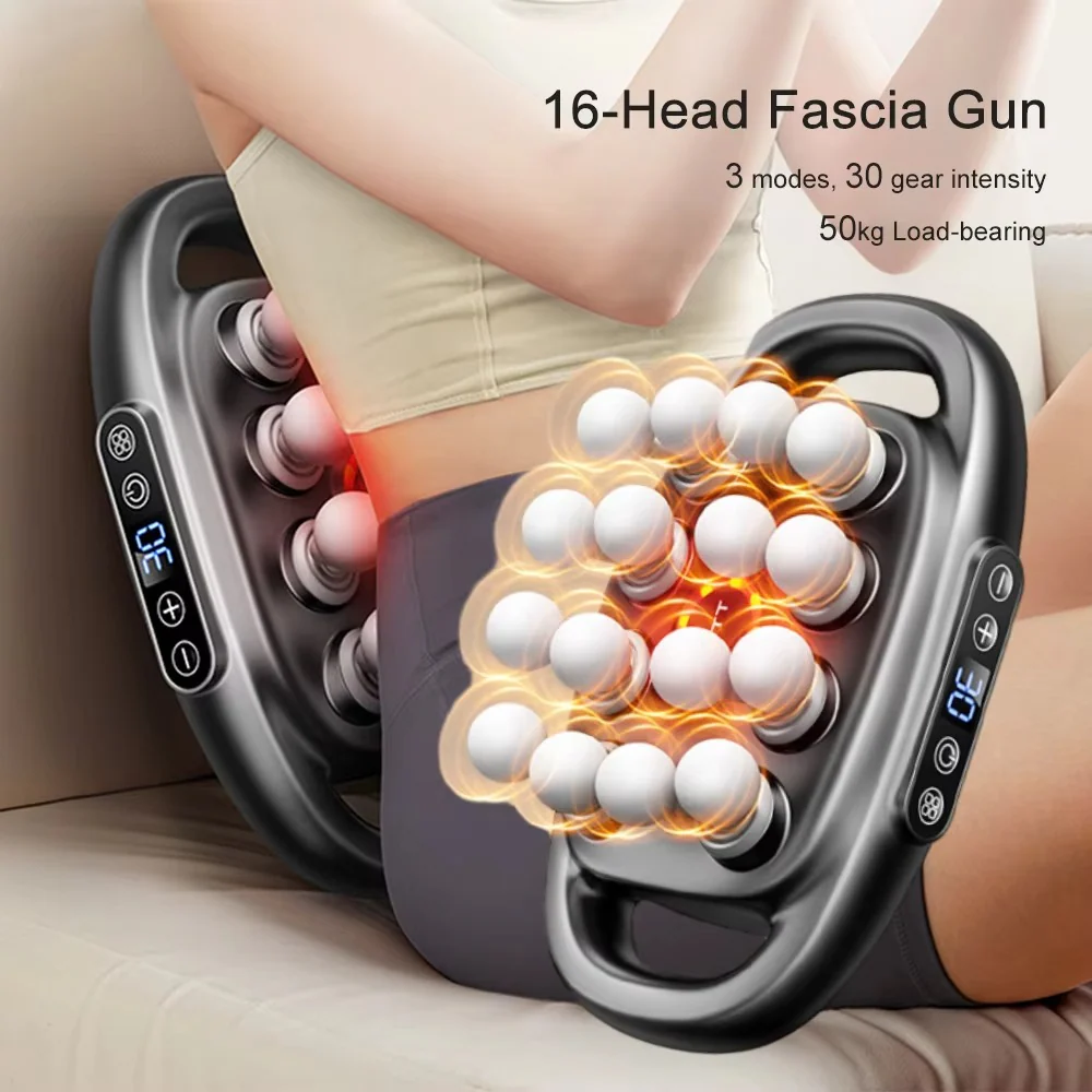 High-Frequency Fascia Massage Gun – Deep Tissue Body, Neck & Shoulder Massager with Red Light Therapy