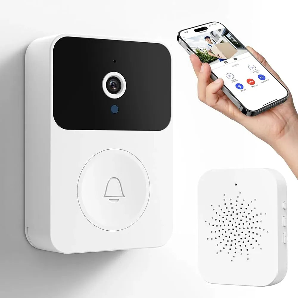Wireless Wifi Video Doorbell HD Recording Battery Powered | 2-Way Audio App Control