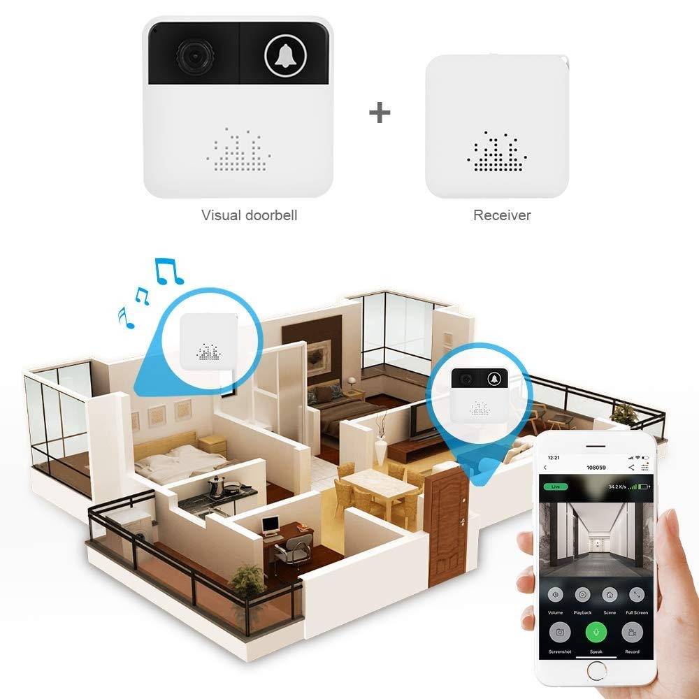 Wireless Wifi Video Doorbell HD Recording Battery Powered | 2-Way Audio App Control